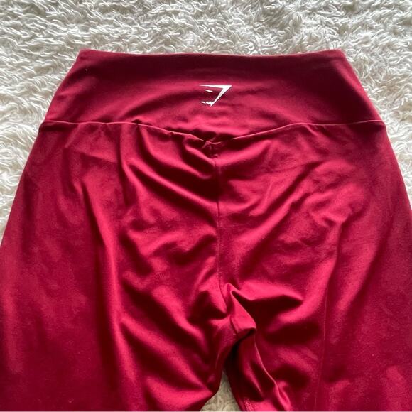 GymShark Training Cropped Leggings Burgundy Size Medium - Picture 6 of 7